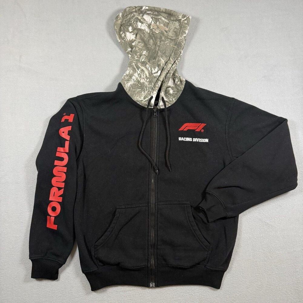 F1 Formula 1 Racing Division Full Zip Hoodie Camo Hood XS Hybrid Apparel
